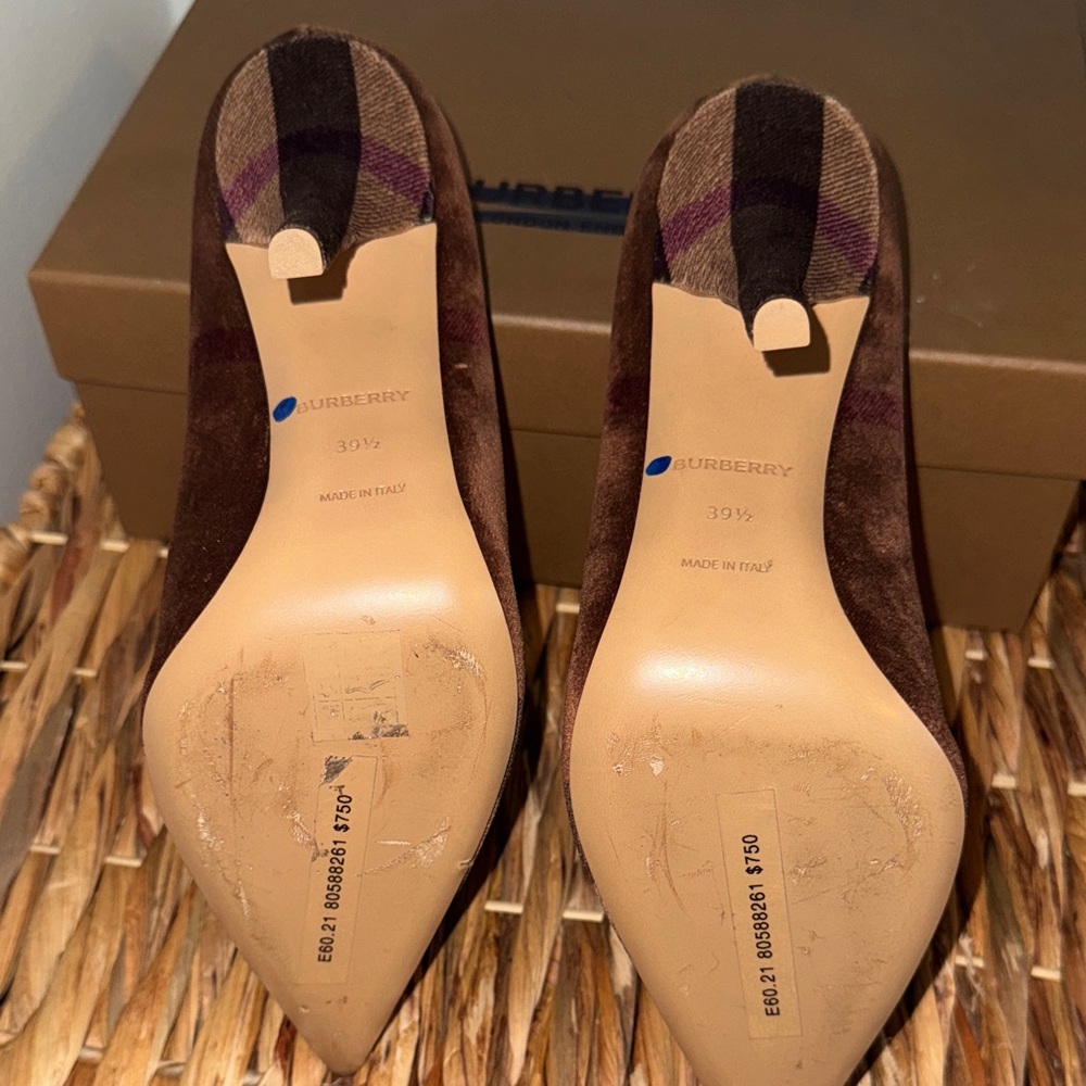 Burberry Checkered Brown and Black Heels - Picture 5 of 6